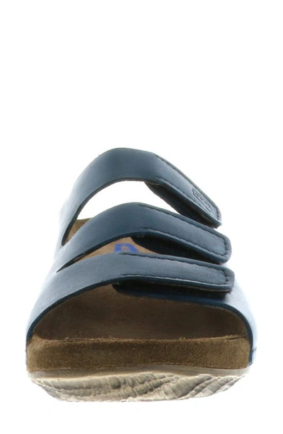 Wolky Nomad Slide Sandal In Blue Leather