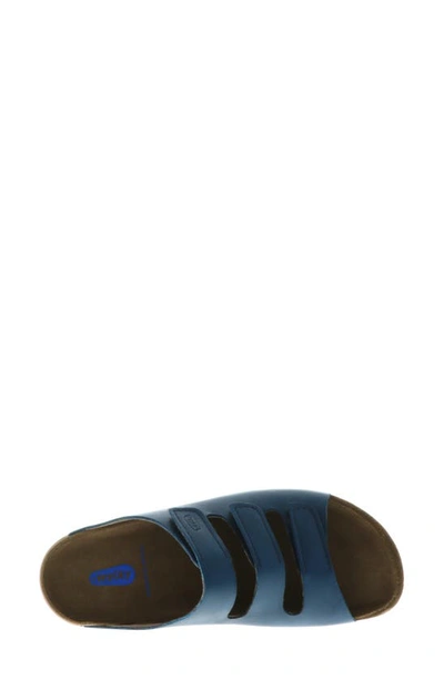 Wolky Nomad Slide Sandal In Blue Leather