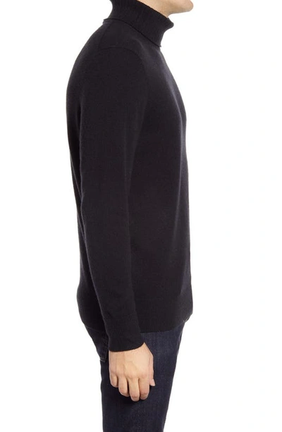 Nordstrom Cashmere Turtleneck Sweater In Black Caviar