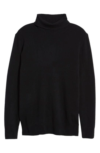 Nordstrom Cashmere Turtleneck Sweater In Black Caviar