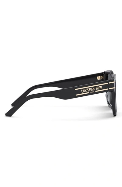 Shop Dior 'signature S7f 58mm Square Sunglasses In Shiny Black / Smoke