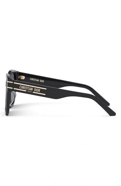 Shop Dior 'signature S7f 58mm Square Sunglasses In Shiny Black / Smoke