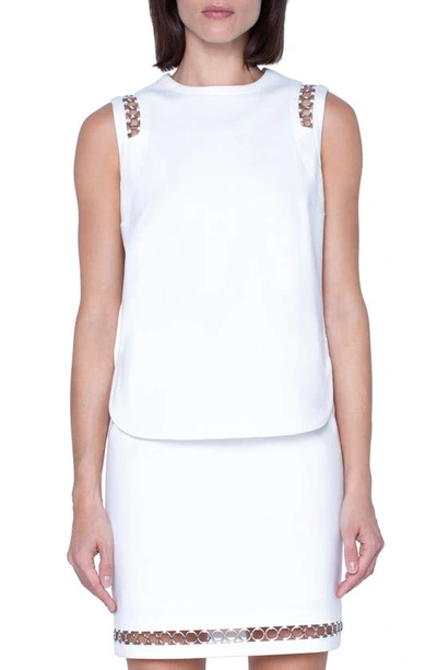 Shop Akris Punto Ring Inset Jersey Top In Cream