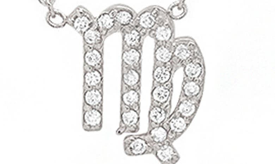 Shop Bychari Diamond Zodiac Pendant Necklace In 14k White Gold - Virgo