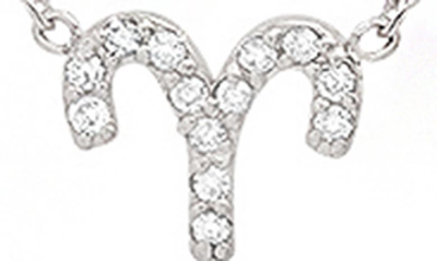 Shop Bychari Diamond Zodiac Pendant Necklace In 14k White Gold - Aries
