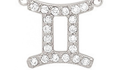 Shop Bychari Diamond Zodiac Pendant Necklace In 14k White Gold - Gemini