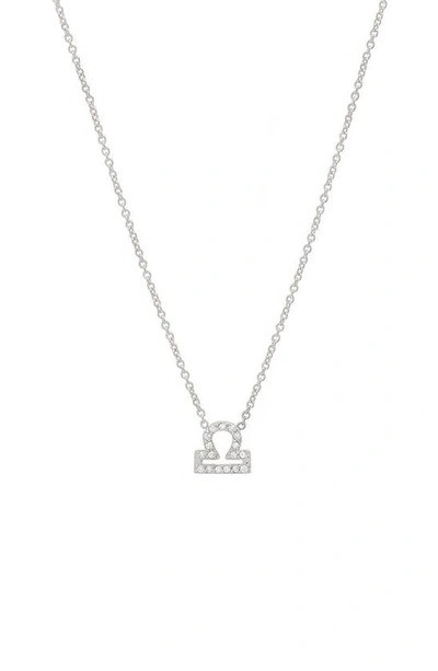 Shop Bychari Diamond Zodiac Pendant Necklace In 14k White Gold - Libra