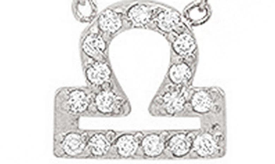 Shop Bychari Diamond Zodiac Pendant Necklace In 14k White Gold - Libra