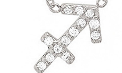Shop Bychari Diamond Zodiac Pendant Necklace In 14k White Gold - Sagittarius