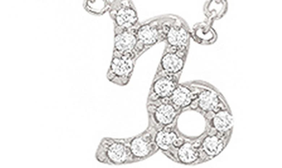 Shop Bychari Diamond Zodiac Pendant Necklace In 14k White Gold - Capricorn