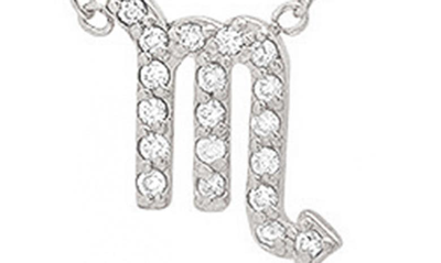 Shop Bychari Diamond Zodiac Pendant Necklace In 14k White Gold - Scorpio