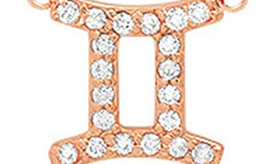 Shop Bychari Diamond Zodiac Pendant Necklace In 14k Rose Gold - Gemini
