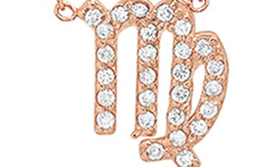 Shop Bychari Diamond Zodiac Pendant Necklace In 14k Rose Gold - Virgo