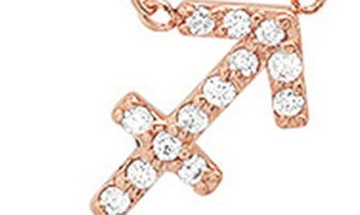 Shop Bychari Diamond Zodiac Pendant Necklace In 14k Rose Gold - Sagittarius