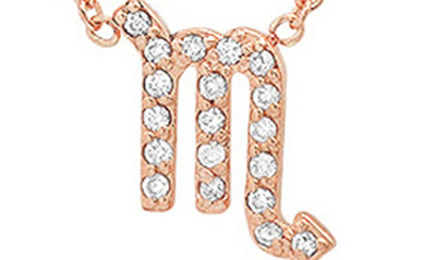 Shop Bychari Diamond Zodiac Pendant Necklace In 14k Rose Gold - Scorpio
