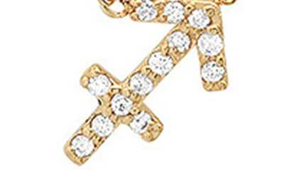 Shop Bychari Diamond Zodiac Pendant Necklace In 14k Yellow Gold - Sagittarius