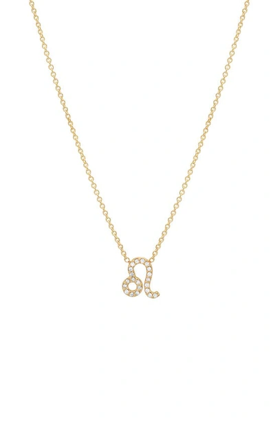 Shop Bychari Diamond Zodiac Pendant Necklace In 14k Yellow Gold - Leo