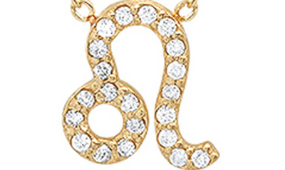 Shop Bychari Diamond Zodiac Pendant Necklace In 14k Yellow Gold - Leo