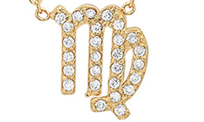 Shop Bychari Diamond Zodiac Pendant Necklace In 14k Yellow Gold - Virgo