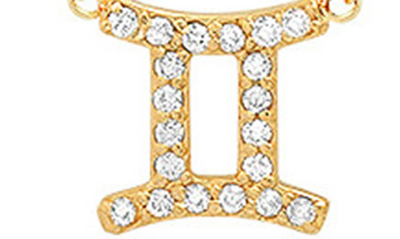 Shop Bychari Diamond Zodiac Pendant Necklace In 14k Yellow Gold - Gemini