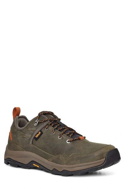 Shop Teva Riva Rp Waterproof Hiking Sneaker In Dark Olive/ Orange