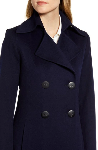 Shop Fleurette Double Breasted Wool Princess Coat In Midnight