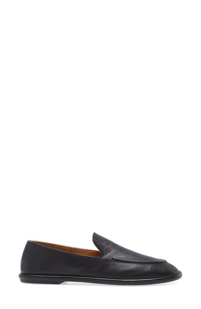 The Row Awar Leather Loafers Flat Sole In Black