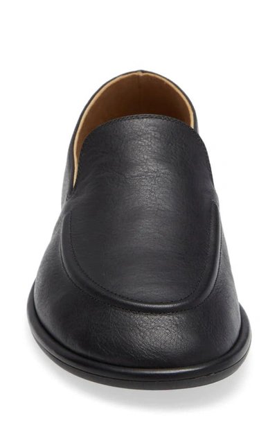 The Row Awar Leather Loafers Flat Sole In Black