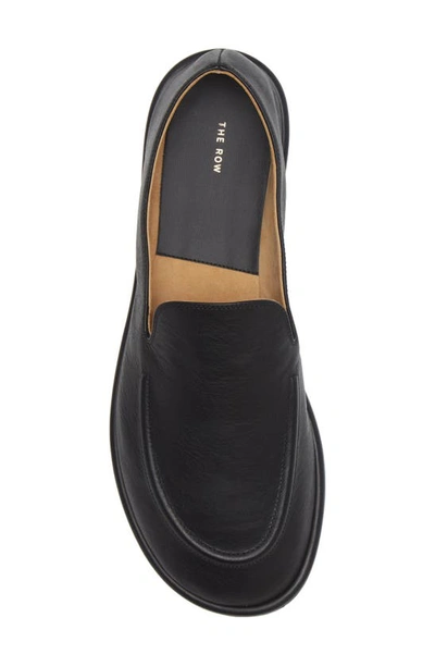 The Row Awar Leather Loafers Flat Sole In Black