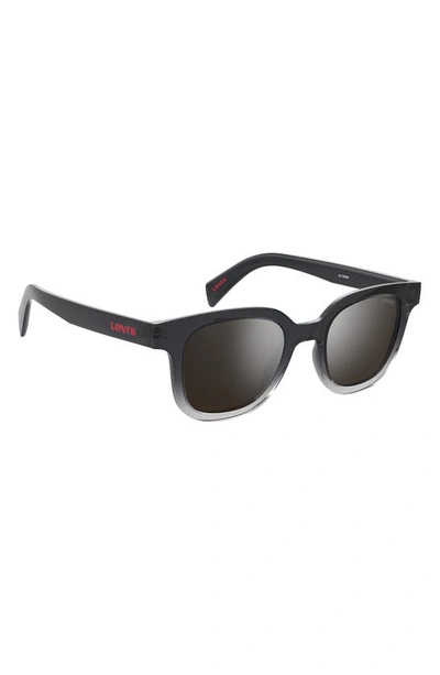 Shop Levi's 47mm Mirrored Rectangular Sunglasses In Grey/ Silver