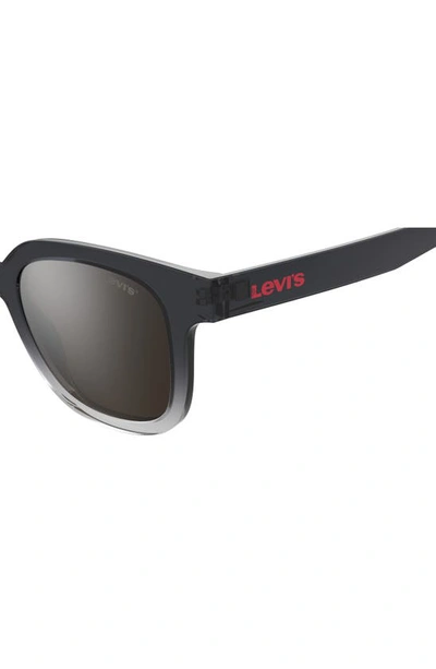 Shop Levi's 47mm Mirrored Rectangular Sunglasses In Grey/ Silver