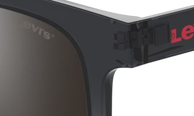 Shop Levi's 47mm Mirrored Rectangular Sunglasses In Grey/ Silver