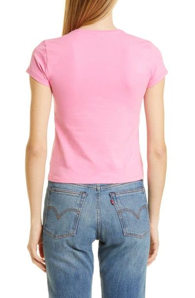 Shop Atm Anthony Thomas Melillo Stretch Pima Cotton Baby Tee In Pink Cosmos