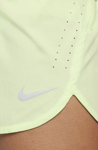 Nike Eclipse High Waist Running Shorts In Lime Ice