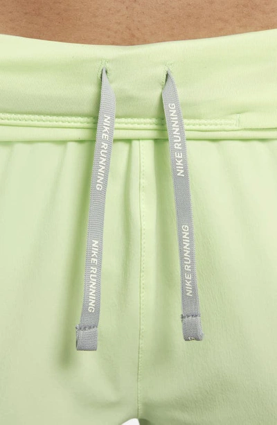 Nike Eclipse High Waist Running Shorts In Lime Ice