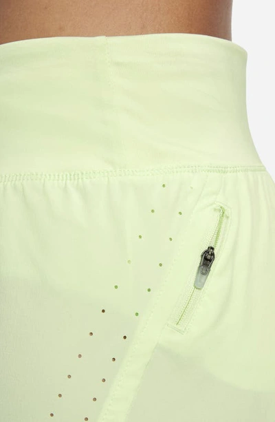 Nike Eclipse High Waist Running Shorts In Lime Ice