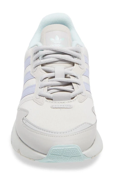 Shop Adidas Originals Zx 1k Boost Sneaker In Grey/ Violet/ Halo Mint