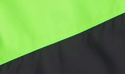 Shop Nike Windrunner Water Resistant Hooded Jacket In Black/ Green/ Metallic Silver