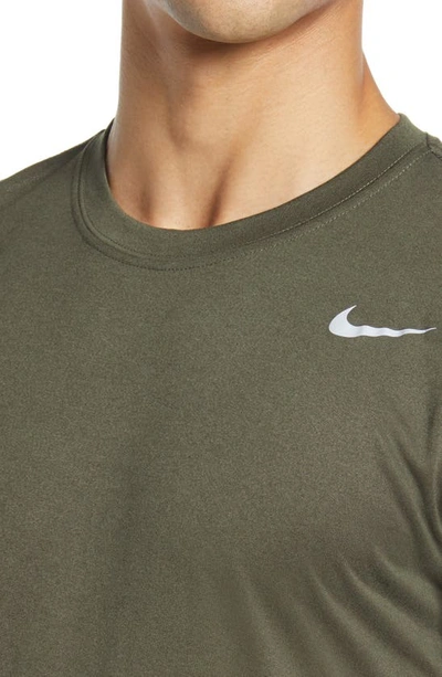 Shop Nike Legend 2.0 Dri-fit Graphic T-shirt In Cargo Khaki/ Matte Silver
