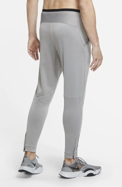 Shop Nike Pro Capra Fleece Pants In Particle Grey/black