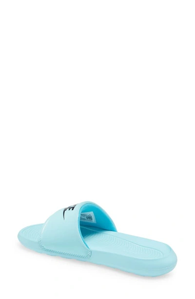 Shop Nike Victori Slide Sandal In Copa/ Black/ Turquoise Blue
