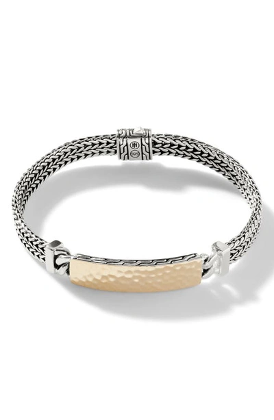 Shop John Hardy Classic Chain Hammered Station Bracelet In Silver