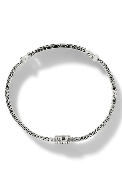 Shop John Hardy Classic Chain Hammered Station Bracelet In Silver
