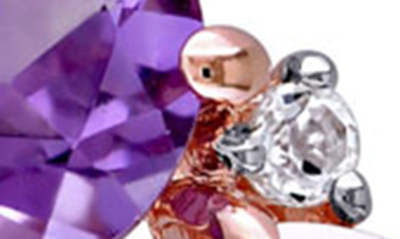 Delmar Sterling Silver Amethyst, Rose Quartz & Diamond Pendant Necklace In Multicolor