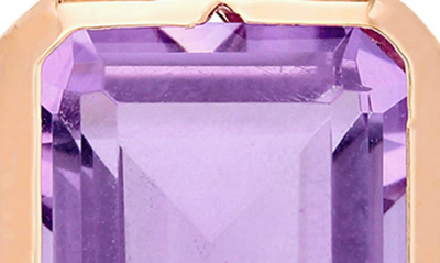 Shop Delmar Rose Rhodium Plated Sterling Silver Drop Earrings In Purple