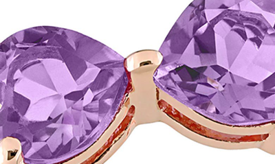 Shop Delmar 10k Rose Gold Heart Shaped Amethyst & Diamond Ring In Purple