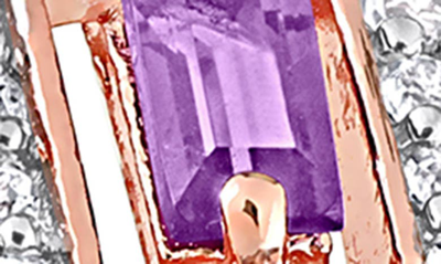 Shop Delmar 10k Rose Gold Vermeil Amethyst & White Topaz Band Ring In Purple