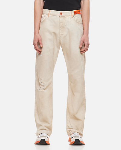 Shop Heron Preston "hammer Pants" Denim In White