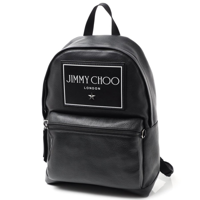 Shop Jimmy Choo Wilmer Logo Leather Backpack In Black