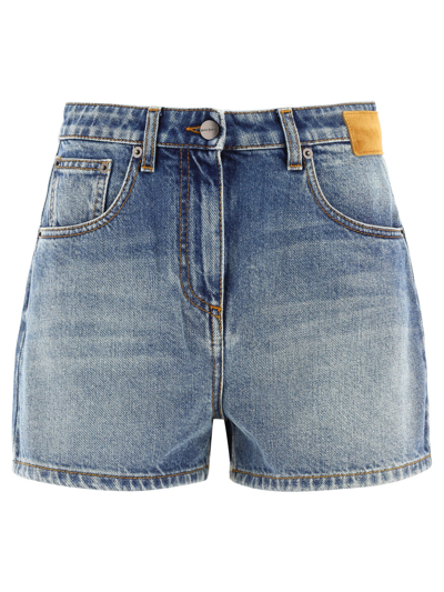 Shop Palm Angels "star" Shorts In Blue